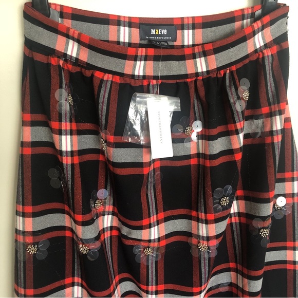 Anthropologie Maeve embellished plaid midi skirt. - Picture 4 of 14